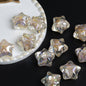 Clear Floral Star Resin Beads 22mm Translucent with Gold Flakes 10pcs 16