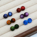 Matte Coloring Striped Resin Beads 10mm Round Mixed Colors 100pcs