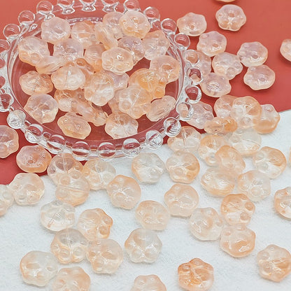 Czech Glass Beads Cat Paw 14mm Pastel Matte 25pcs 4
