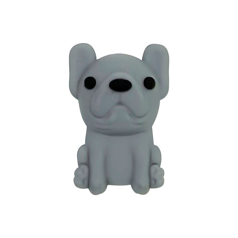 Silicone 3D Focal Beads Puppy Playful Pup Faces Vibrant Colors 20pcs 7