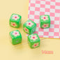 Plaid Sunflower Square Acrylic Beads 14mm Colorful Floral 10pcs 16