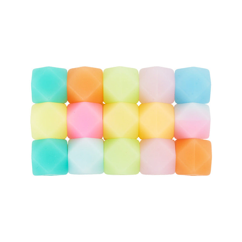 Glow in Dark 12mm 15mm Round 14mm Hexagon Silicone Beads Mixed Shapes 50pcs 5
