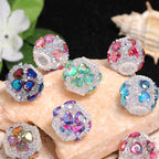 Embellished Bubblegum Beads 19mm Heart-Leaf Clover Rhinestone Wrapped 10pcs