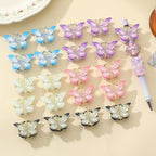 Lively Gradient Butterfly Acrylic Beads 30mm Pastel Ombre 10pcs