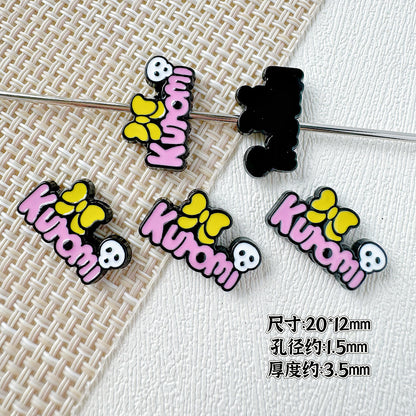Signboard Metal Beads Painted Sanrio Series Colorful 10pcs 34
