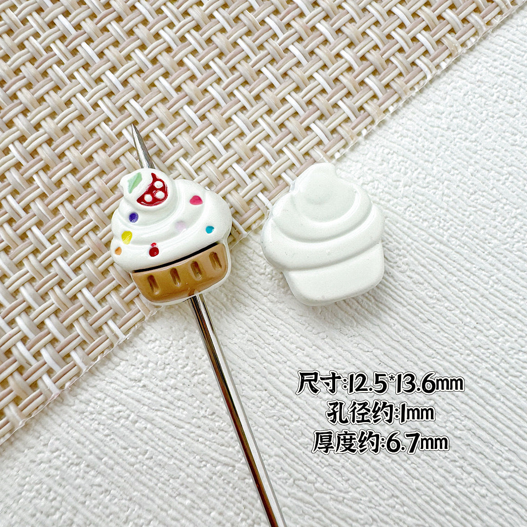Baking Painted Watermelon and Cake Metal Beads 16mm Colorful 10pcs 18