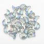 Moon Plated Transparent Crescent Glass Beads 9mm 14mm 30pcs 17