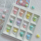 Tulip Metal Beads 3D Painted Pastel Colors 10pcs 2