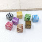 Colorful Leopard Print Acrylic Square Beads 14mm 50pcs