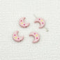 Star Moon Metal Beads 14mm Painted Glossy Celestial 10pcs 14