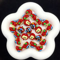 Hand Painted Apple Acrylic Beads 18mm Enamel Finish 4pcs 6