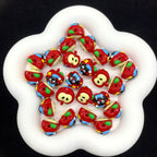 Hand Painted Apple Acrylic Beads 18mm Enamel Finish 4pcs 6