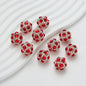 Bubblegum Rhinestone Beads 18mm Enlaced Fully Rhinestoned 5pcs 9