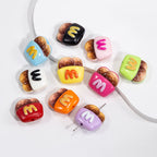 Painted Mcdon Fries Acrylic Beads 22mm Colorful 10pcs