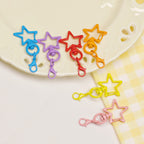 Zinc Alloy Star Keychain Buckles with Mini Lobster Clasps 5cm 20pcs 4
