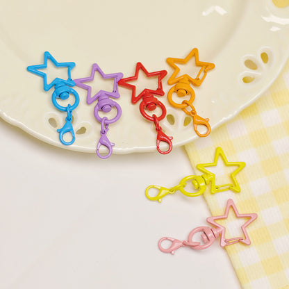 Zinc Alloy Star Keychain Buckles with Mini Lobster Clasps 5cm 20pcs 4