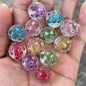 Matte Heart Pattern Round Acrylic Beads 16mm Dyed Core 100pcs