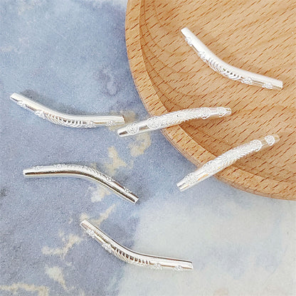 Bent Tube Metal Beads 36mm Vintage Tibetan Style 10pcs 3