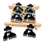 Silicone Focal Beads Man Wearing Hat and Sunglasses GET RIPPED 20pcs 2