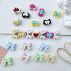 Bow Metal Beads 14mm 16mm Baking Painted Two-Color Alloy 10pcs 3