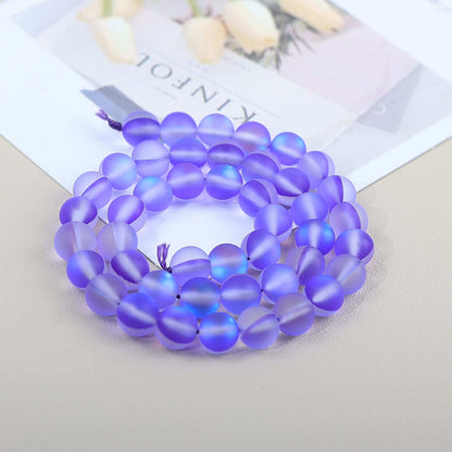 Mermaid Round Glass Beads 6mm Matte Pastel Jewel Tones 40pcs 55