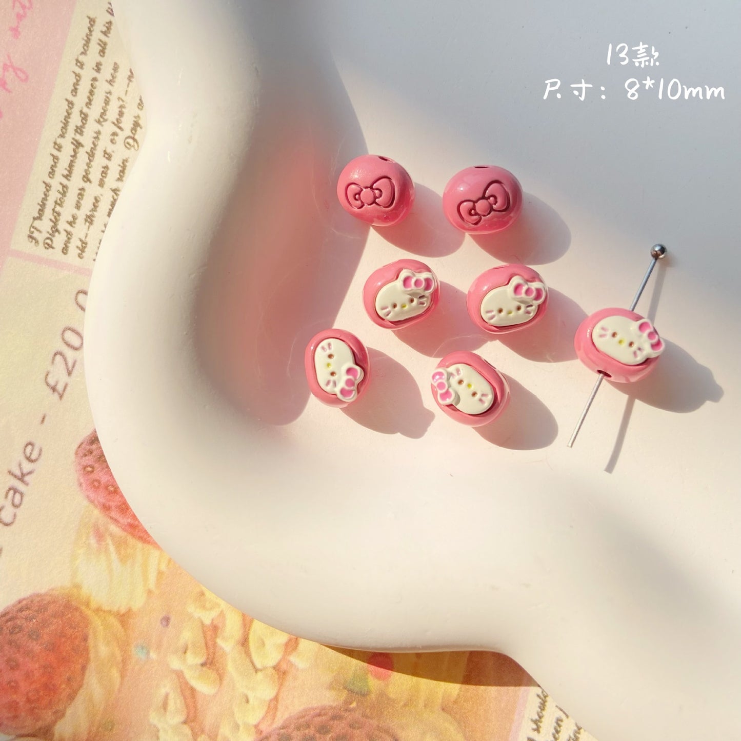 Character Metal Beads 17mm Hello Kitty Doll Head & Stamp Alloy 10pcs 14