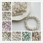 Crackle Round Glass Beads 10mm Imitation White Jade 100pcs