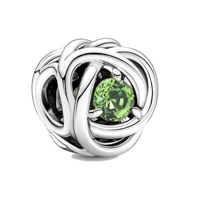 Ball Rhinestone Beads 10mm Birthstone Large Hole Silver Alloy 10pcs 9