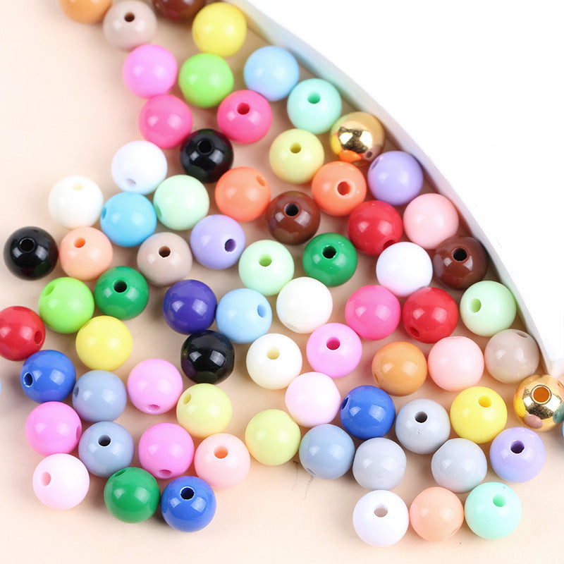 Solid Color Round Acrylic Beads 6mm Glossy Finish 600pcs 3