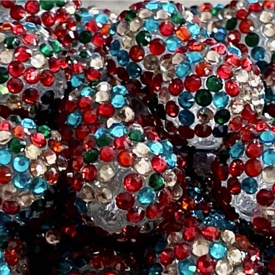 Plated Bubblegum Beads 10-22mm Red Blue Confetti Round 5pcs 2