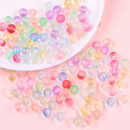 Frosted Round Glass Beads 8mm Pastel Jewel Tones Matte Finish 100pcs 4