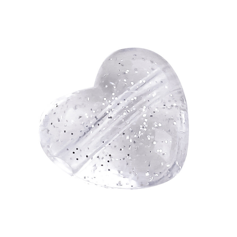Transparent Heart Star Acrylic Beads 9-21mm Powder Glitter 1pc 5