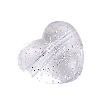 Transparent Heart Star Acrylic Beads 9-21mm Powder Glitter 1pc 5