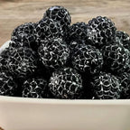 Printed Bubblegum Beads 20mm Halloween Spider Web Black White 5pcs 2