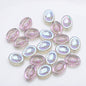 Electroplated Elliptical Flower Glass Beads 10x14mm Kiwi 20pcs 13