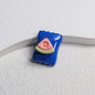 Fruit Snack Bag Acrylic Square Beads 23mm Glossy Detailed 10pcs 14
