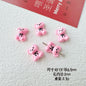 Bear and Double Heart Metal Beads 13mm Baking Painted Alloy 10pcs 13