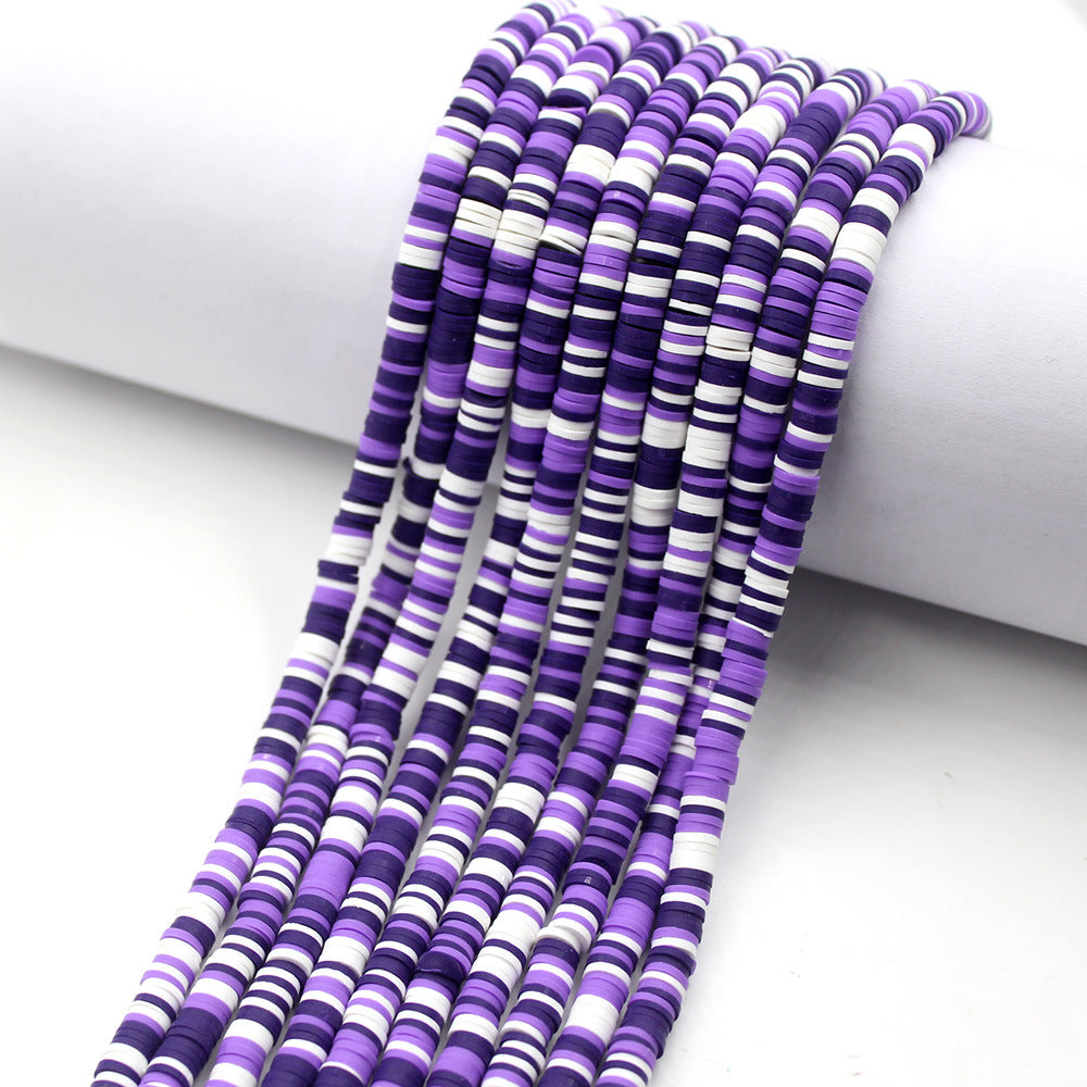 Flat Clay Beads 6mm Colorful Polymer Spacer Disc 10strands 26