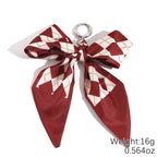 Stylish Ribbon Bow Polyester Keychain Fashionable Accessory 2pcs 6