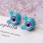 Baking Painted One-Eyed Monster Acrylic Beads 16mm Colorful Glossy 50pcs 10