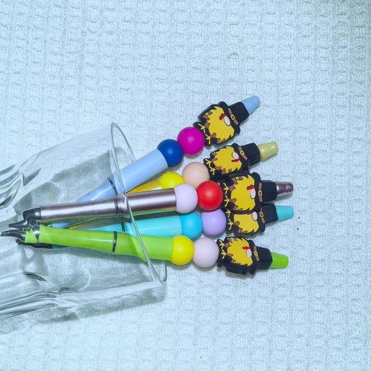 Silicone Focal Beads Chick Wearing Pilgrim Hat 20pcs 2