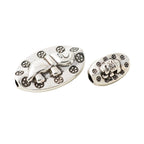 Oval Metal Beads 11.6mm 20mm Auspicious Elephant Bright Silver Alloy 100pcs 2