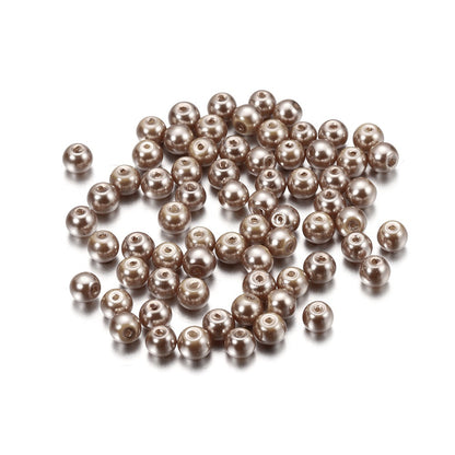 Pearl Glass Beads 8mm Imitation Smooth Glossy Mixed Colors 100pcs 11