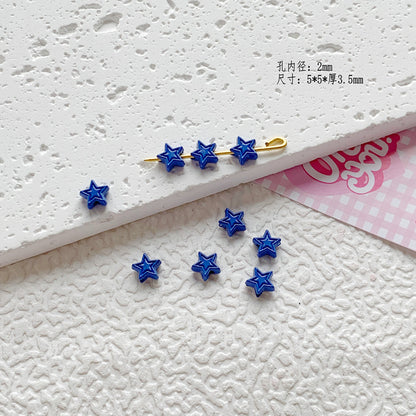 Star Butterfly Metal Beads 5mm Candy Colored Baked Painted 20pcs 16