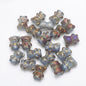 Electroplated Bear Glass Beads 12mm 14mm Mixed Metallic Colors 20pcs 31