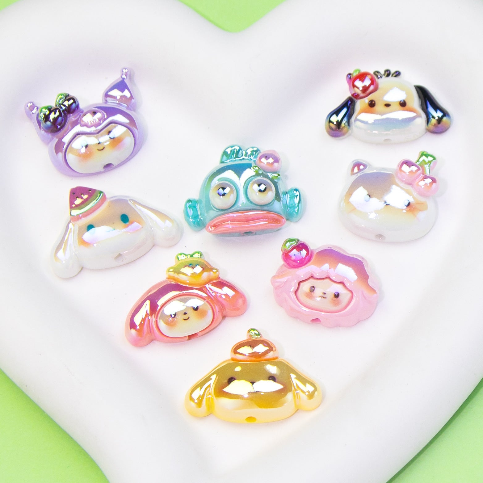 Fruit Sanrio Series Resin Beads Playful Iridescent 20pcs