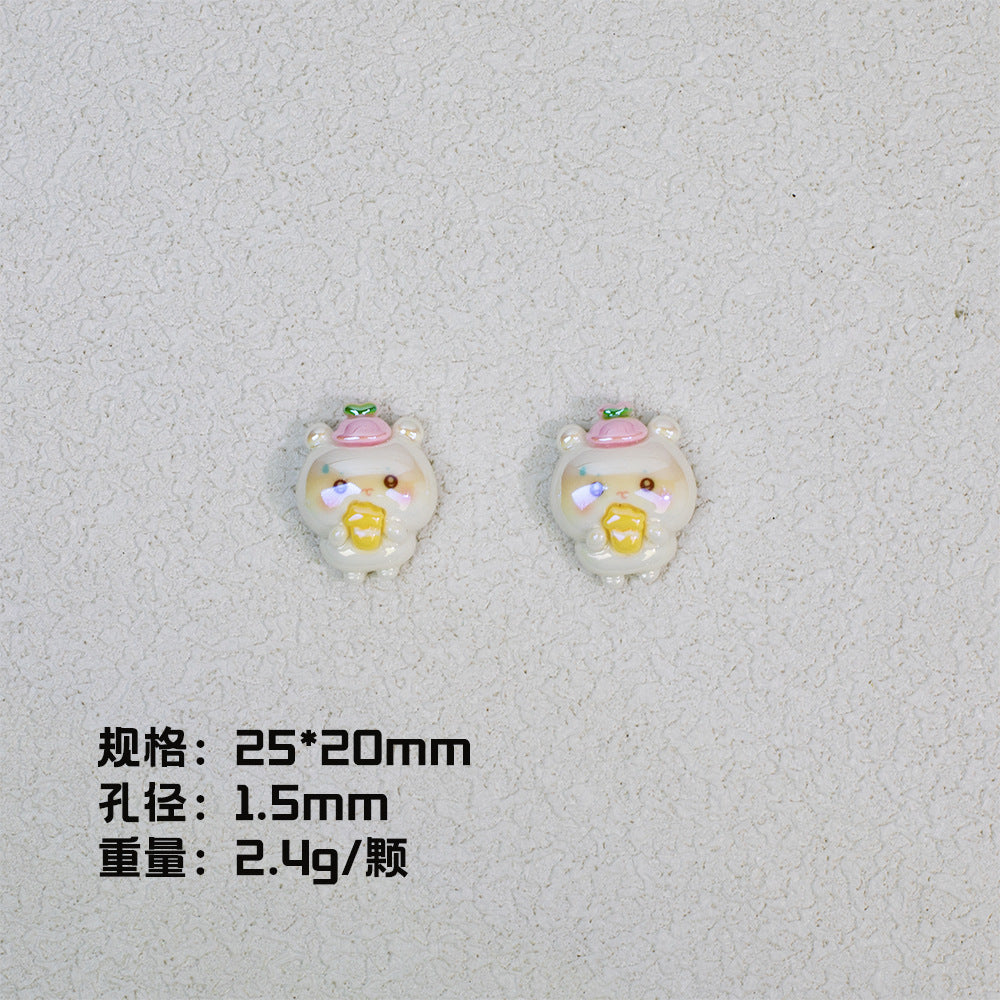 Plating Chiikawa Series Resin Beads Glossy Pastel Colors 20pcs 8
