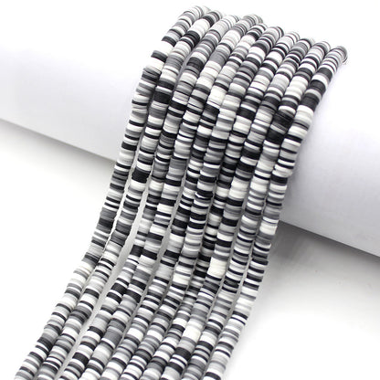 Flat Disc Clay Beads 6mm Colorful Matte Polymer 10strands 5