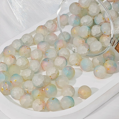 Frosted Round Glass Beads 10mm Matte Mixed Colors 50pcs 20