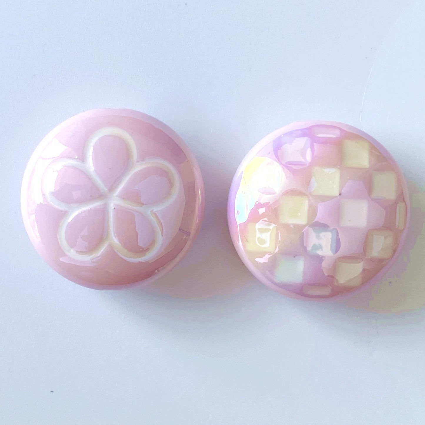 UV Plating Round Acrylic Beads 25mm Summer Fantasy Floret 100pcs 13